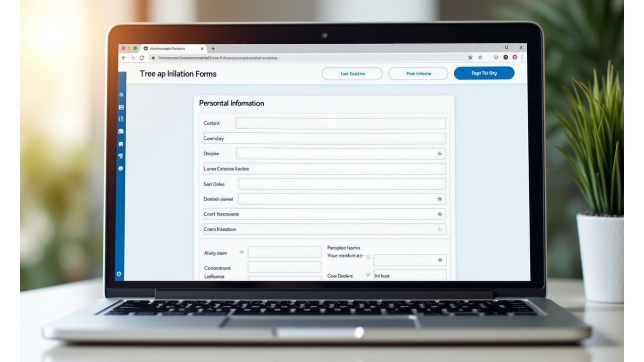 Screenshot of a user-friendly online loan application form showing fields for personal details, income, and loan amount