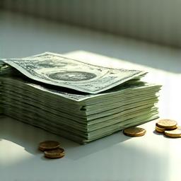 Coins and dollar bills stacked neatly, representing financial working capital.