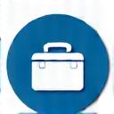 Icon of a suitcase and airplane, for unexpected travel.