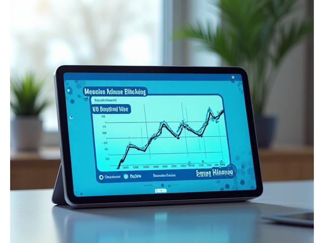 A tablet displaying a financial education video tutorial with graph overlays, symbolizing engaging visual learning.