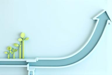 A calendar with a long, extended line indicating a longer repayment period, with a symbolic plant growing upwards.