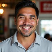 Smiling Carlos Ramirez, a food truck owner