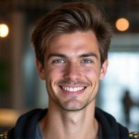 Smiling Javier Soto, a freelance graphic designer