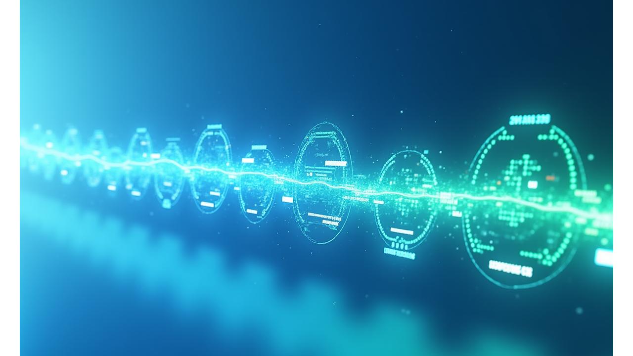 Illustration showing a fast financial transaction timeline, money flowing from QuidFlow to a bank account in minutes.