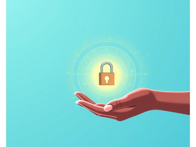 A graphic of a hand holding a digital key, symbolizing individual control over personal data and privacy settings.