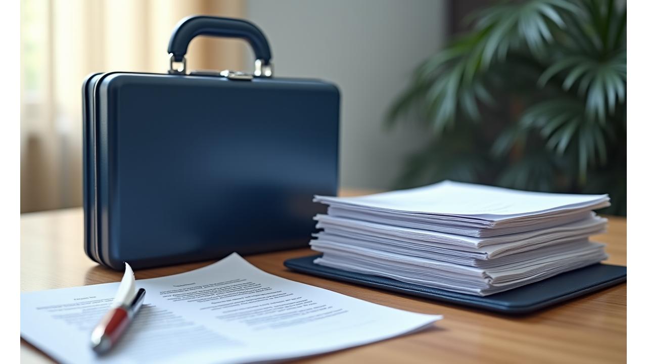 Legal briefcase and document concept, symbolizing transparent and fair financial agreements